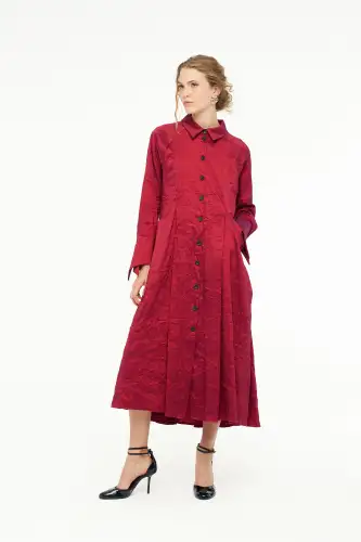 Vega Gömlek Elbise - Kırmızı - 1