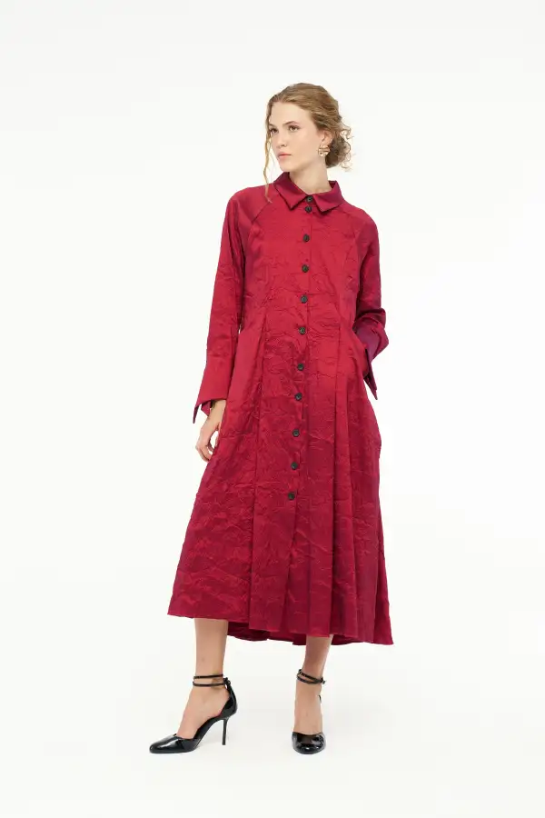 Vega Gömlek Elbise - Kırmızı - 1