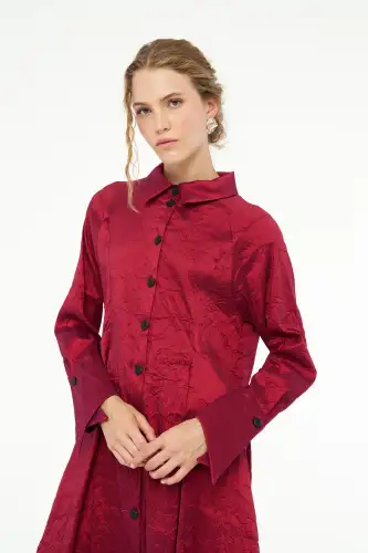 Vega Gömlek Elbise - Kırmızı - 4