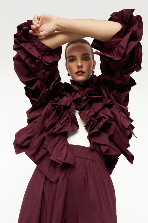 Vesta Ceket - Bordo - 3