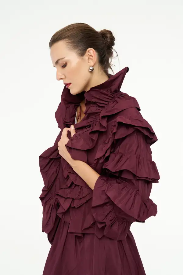 Vesta Ceket - Bordo - 4