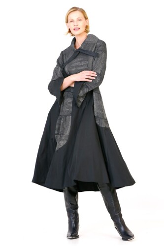 Wide Collar Dress - Black 