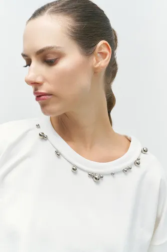 Yakası Taşlı Bluz - BIZE (1)