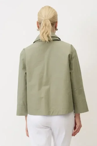 Yeşil Uzun Kol Geniş Yaka Korakas Gömlek - 5